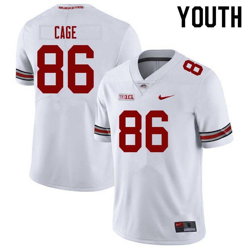 Youth #86 Jerron Cage Ohio State Buckeyes College Football Jerseys Sale-White